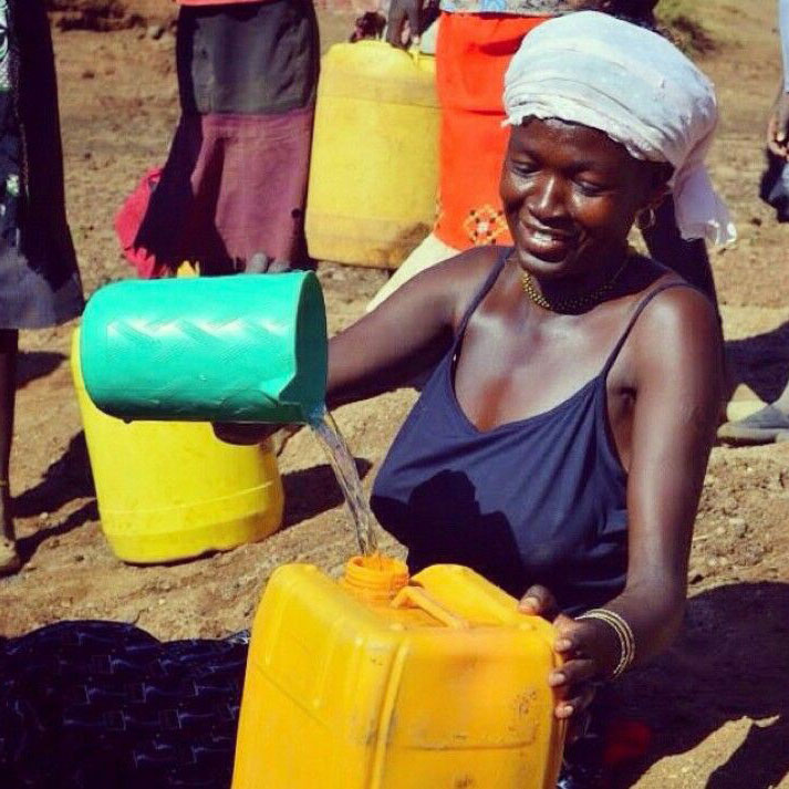A child drinking clean water
